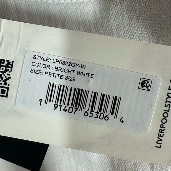 Liverpool Gia Glider Pull-On Skirt Fray Hem Side Gusset White US 8 Petite - Picture 4 of 13